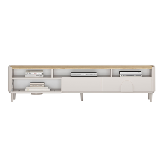 Tv Set Amilio 200 Cm - Cashmere / Oiled Oak / Cashmere Handles / Cashmere Legs