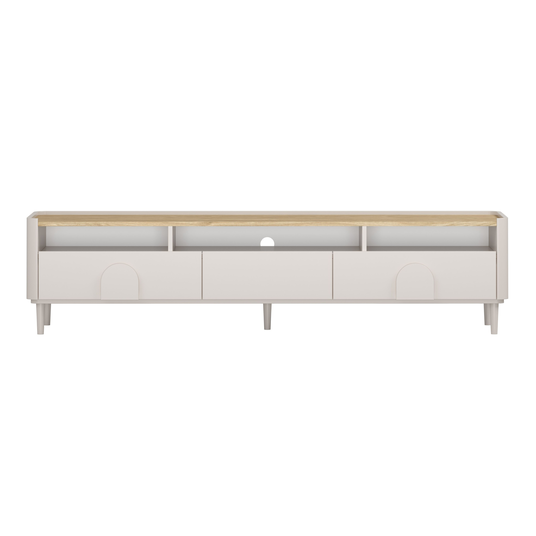 Tv Set Amilio 200 Cm - Cashmere / Oiled Oak / Cashmere Handles / Cashmere Legs