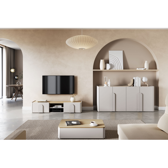 Coffee Table Amilio - Cashmere / Oiled Oak
