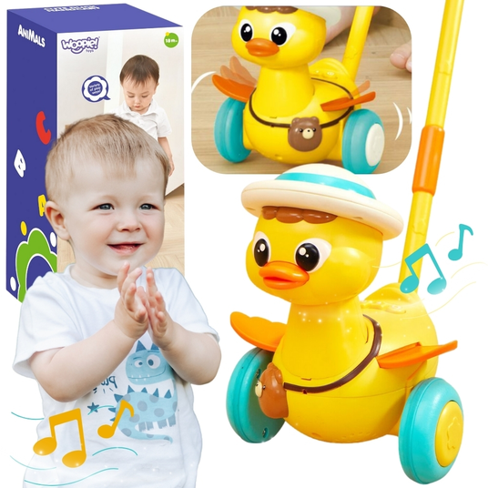 WOOPIE Stick Pusher Duck heli- ja valgusefektid