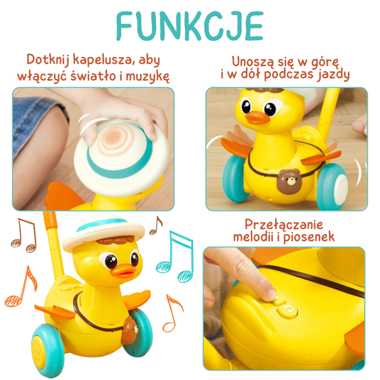 WOOPIE Stick Pusher Duck heli- ja valgusefektid