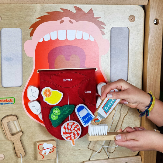 MASTERKIDZ suuhügieeni Flex Montessori sensoorne seinatahvel