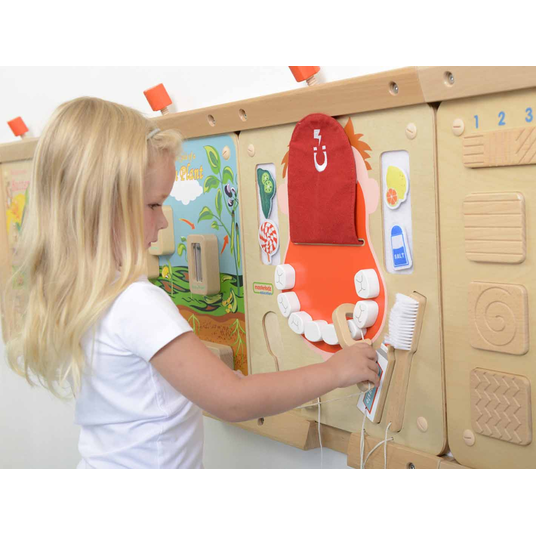 MASTERKIDZ suuhügieeni Flex Montessori sensoorne seinatahvel