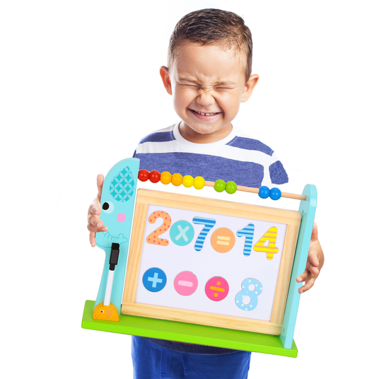 TOOKY TOY Suur puidust kahepoolne magnetiline + kriiditahvel