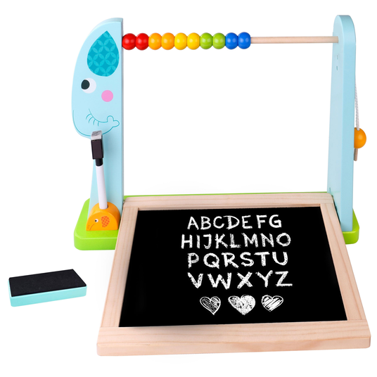 TOOKY TOY Suur puidust kahepoolne magnetiline + kriiditahvel