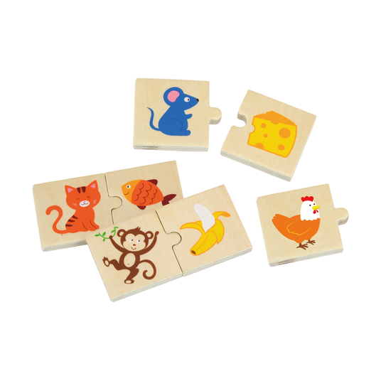 VIGA puidust puzzle "Sööda loomale, mida loomad söövad" Puzzle
