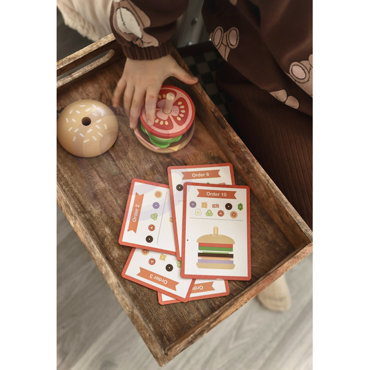 WOOPIE GREEN Puidust Burgeri restoranipuzzle lastele 15 tk FSC sertifitseeritud