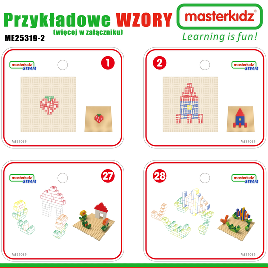 MASTERKIDZ puidust õppetöölaud + STEM WALL ACCESSORIES + 135 telliskivi