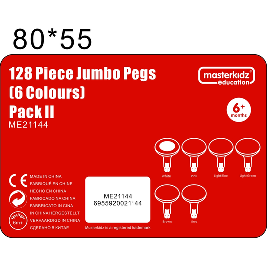 MASTERKIDZ Värvilised Jumbo Doodles STEM tahvlitele 128 tk - 6 värvi