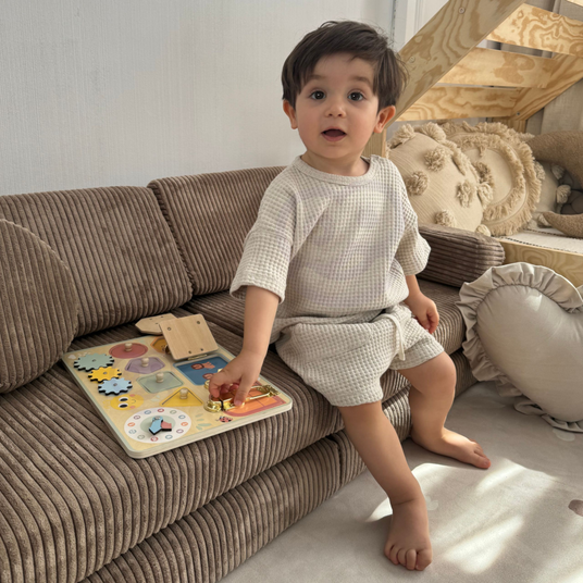 TOOKY TOY Manipulatsioonilaud lukud silindrid kellade sorteerija