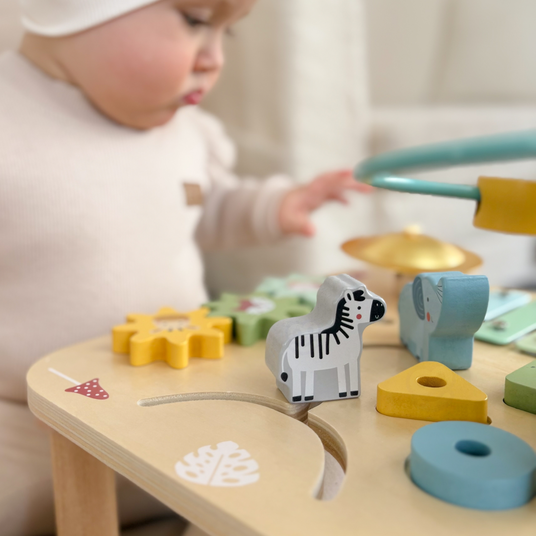WOOPIE GREEN Puidust õppelaud Muusikaline sensoorne labürint 5W1