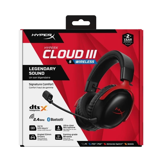 Kõrvaklapid HyperX Cloud III S Gaming Headset Black/Red