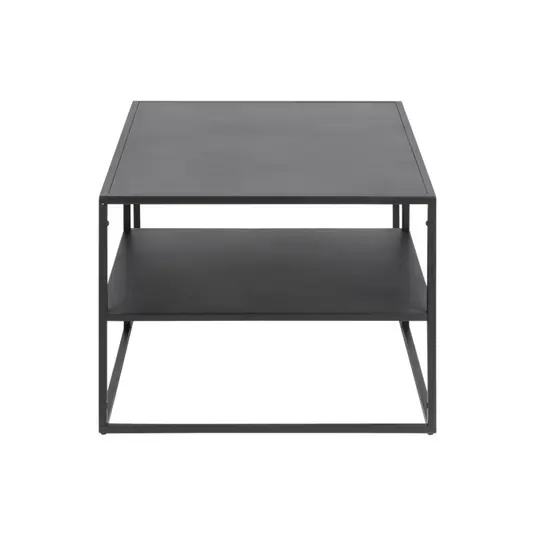 Newton coffee table, Top steel matt black, Base steel matt black, 90x60x45 cm