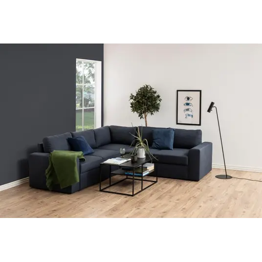 Newton coffee table, Top steel matt black, Base steel matt black, 90x60x45 cm