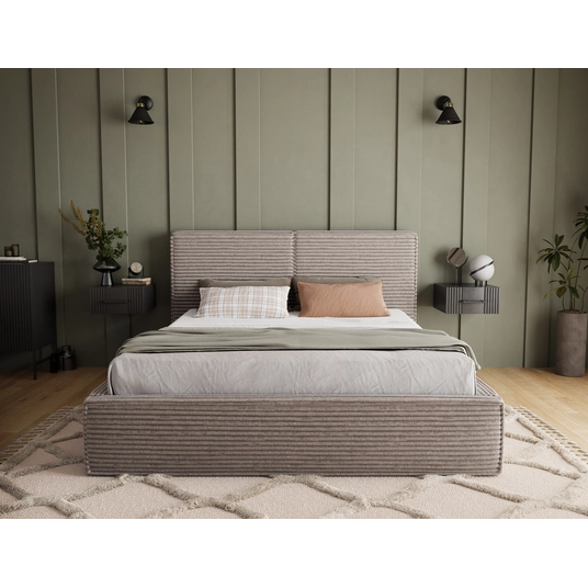 Pesillo Bed + Metal Frame/Gas Lift/Storage 140x200, Modern, Beige