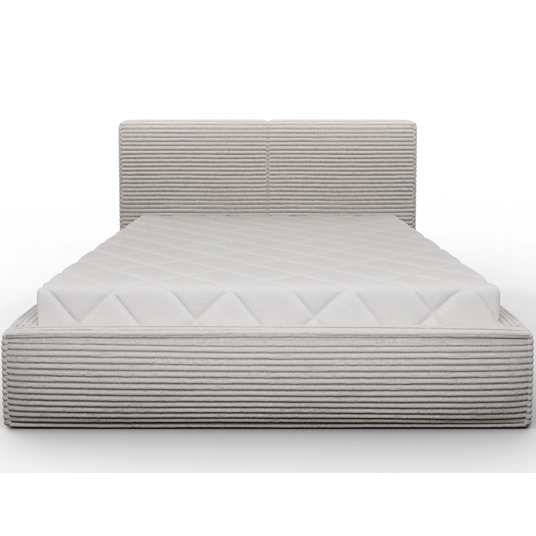 Pesillo Bed + Metal Frame/Gas Lift/Storage 140x200, Modern, White