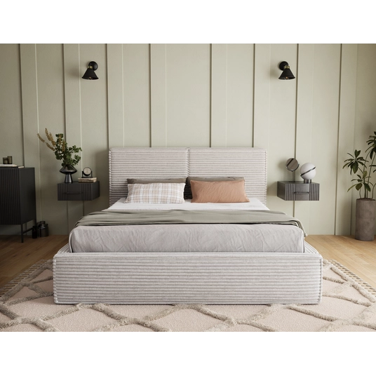 Pesillo Bed + Metal Frame/Gas Lift/Storage 140x200, Modern, White
