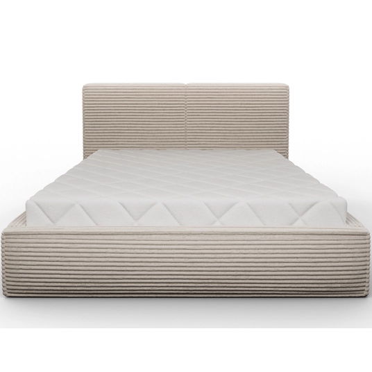 Pesillo Bed + Metal Frame/Gas Lift/Storage 140x200, Modern, Beige