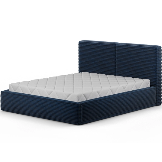 Pesillo Bed + Metal Frame/Gas Lift/Storage 180x200, Modern, Dark blue