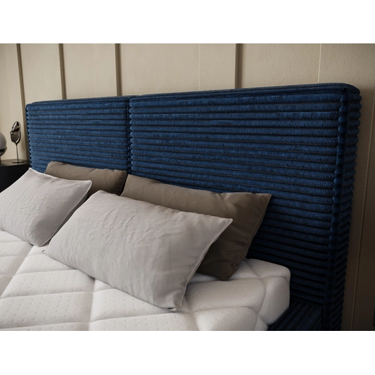 Pesillo Bed + Metal Frame/Gas Lift/Storage 180x200, Modern, Dark blue