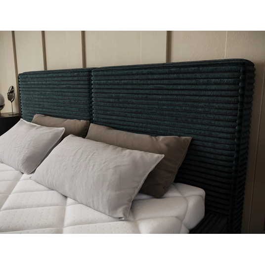 Pesillo Bed + Metal Frame/Gas Lift/Storage 160x200, Modern, Dark green