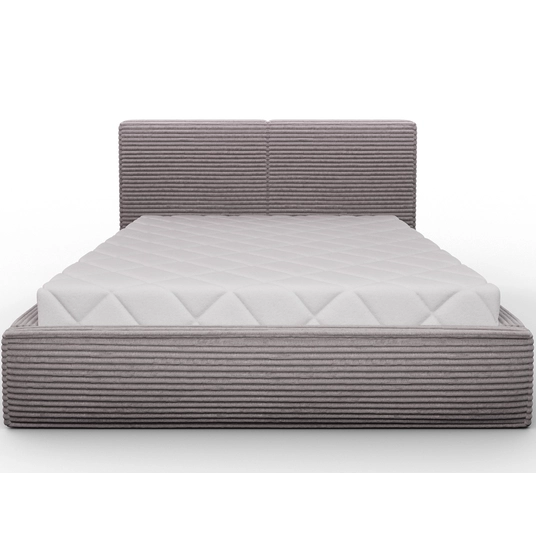 Pesillo Bed + Metal Frame/Gas Lift/Storage 160x200, Modern, Light gray