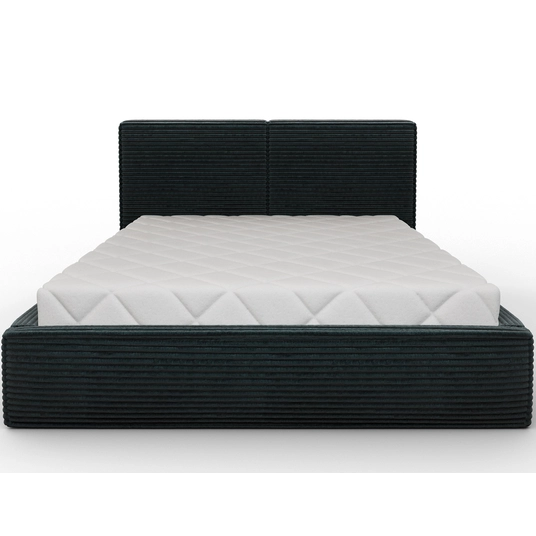 Pesillo Bed + wooden frame/ standard lift/ bedding box 140x200, Modern, Dark green