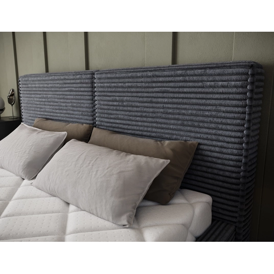 Pesillo Bed + Metal Frame/Gas Lift/Storage 180x200, Modern, Gray
