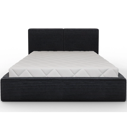 Pesillo Bed + Metal Frame/Gas Lift/Storage 180x200, Modern, Black
