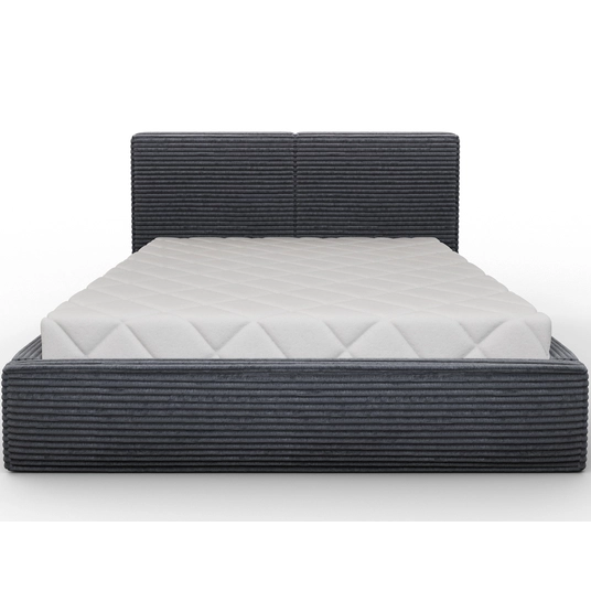 Pesillo Bed + wooden frame/ standard lift/ bedding box 180x200, Modern, Gray