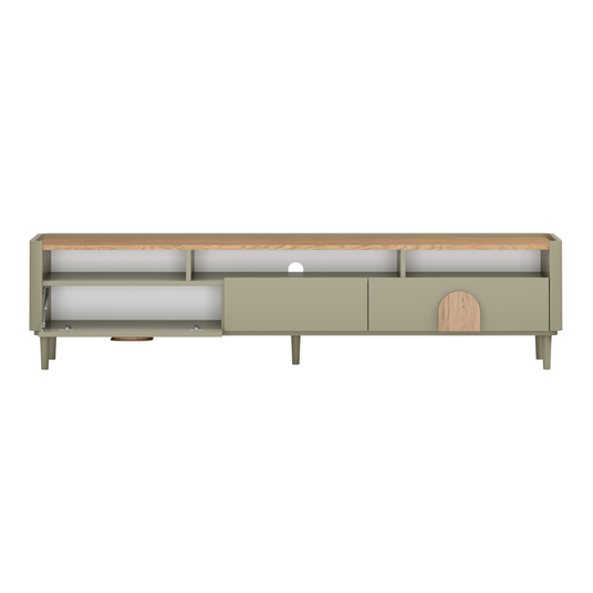 Tv Set Amilio 200 Cm - Eucalyptus / Baltic Dune Oak / Natural Oak Handles / Eucalyptus Legs