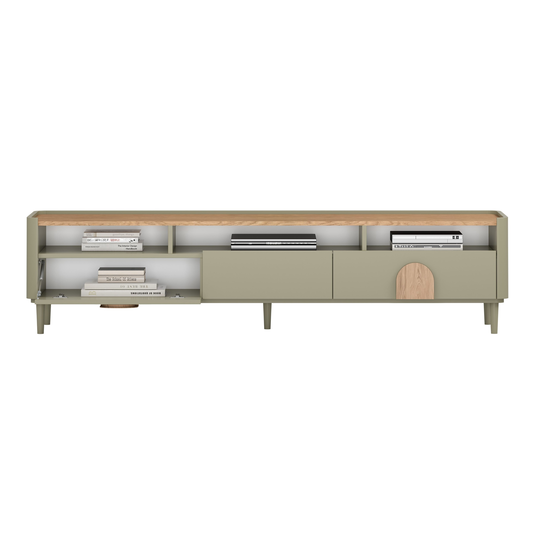 Tv Set Amilio 200 Cm - Eucalyptus / Baltic Dune Oak / Natural Oak Handles / Eucalyptus Legs