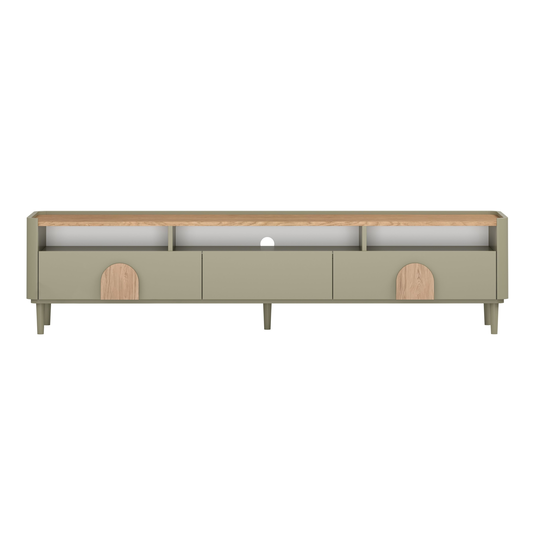 Tv Set Amilio 200 Cm - Eucalyptus / Baltic Dune Oak / Natural Oak Handles / Eucalyptus Legs