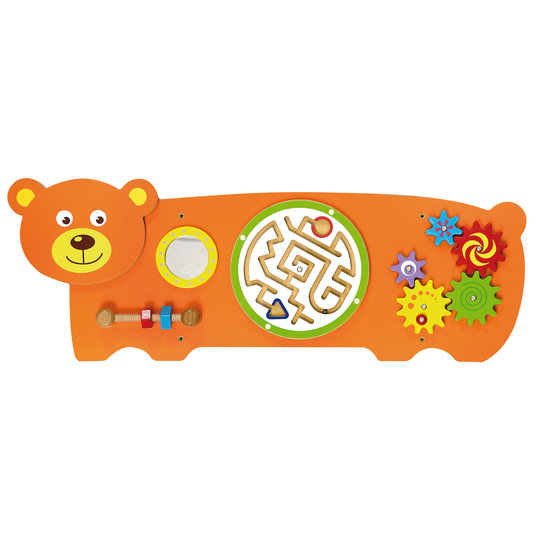 VIGA Sensory Board Manipulative Teddy Bear FSC sertifitseeritud Montessori