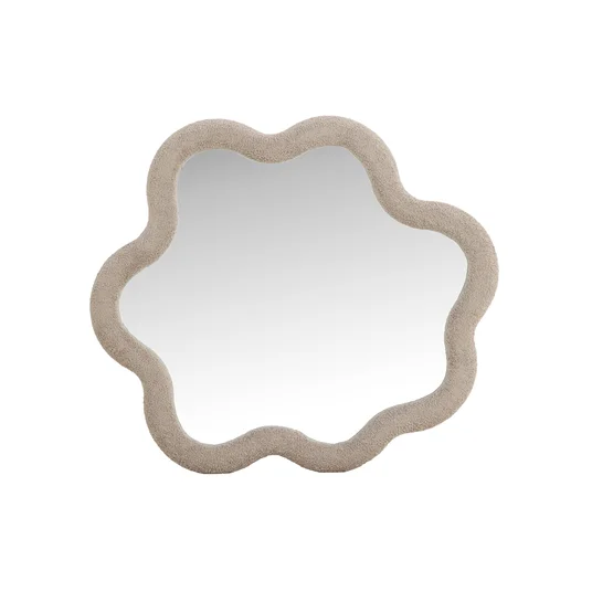 Kungsbacka Mirror 70x70 cm - MDF with Beige Boucle / Clear Glass