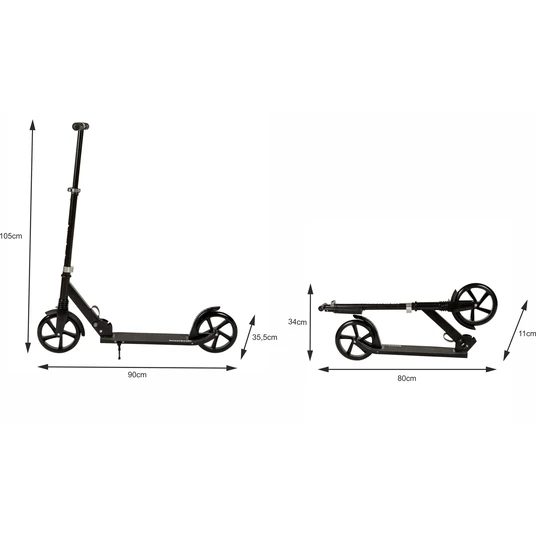 City Scooter for Children and Teenagers Foldable Height Adjustable 95-105 cm Wheels 200 mm