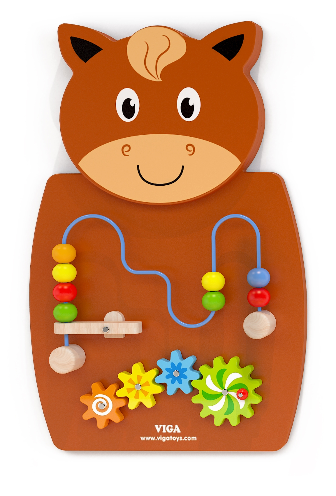 Viga Toys Koka sensorās manipulācijas dēlis