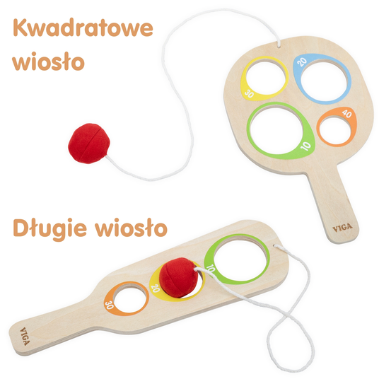 VIGA puidust kaubaaluste mängukomplekt "Palli püüdmine punktidega".