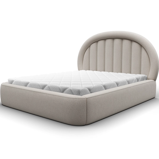 Tapedo Bed + Metal Frame/Gas Lift/Storage 140x200, Modern, Beige