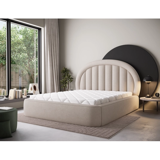Tapedo Bed + Metal Frame/Gas Lift/Storage 140x200, Modern, Beige