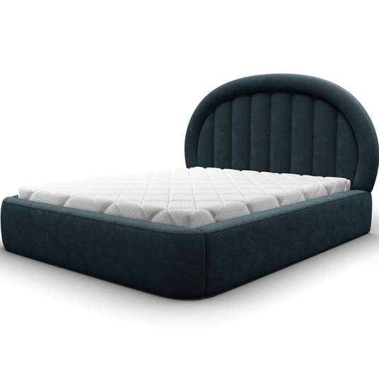 Tapedo Bed + Metal Frame/Gas Lift/Storage 140x200, Modern, Dark Blue