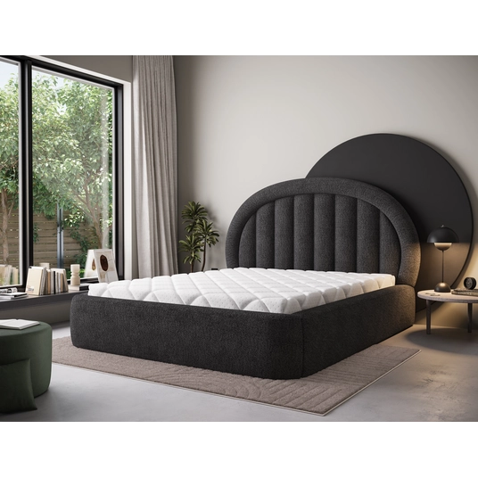 Tapedo Bed + Metal Frame/Gas Lift/Storage 140x200, Modern, Dark Gray