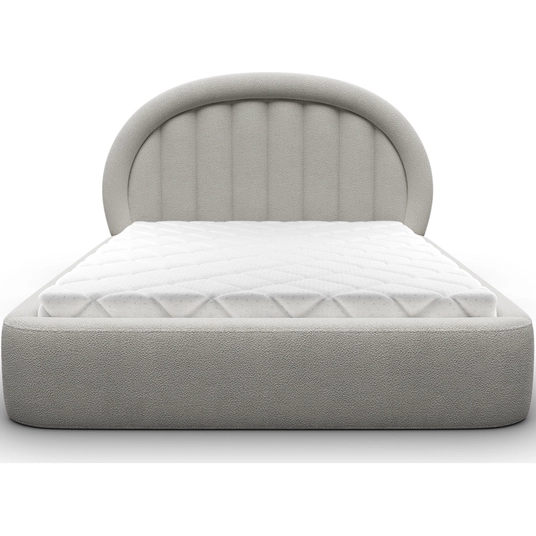Tapedo Bed + Metal Frame/Gas Lift/Storage 160x200, Modern, Light grey