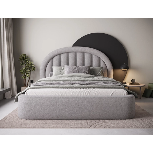 Tapedo Bed + Metal Frame/Gas Lift/Storage 140x200, Modern, Gray