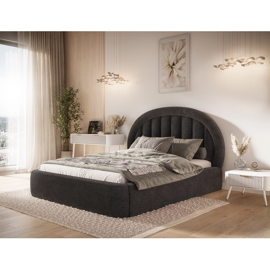 Tapedo Bed + Metal Frame/Gas Lift/Storage 180x200, Modern, Dark Gray