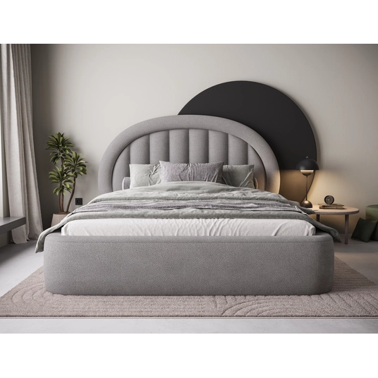 Tapedo Bed + Metal Frame/Gas Lift/Storage 160x200, Modern, Gray