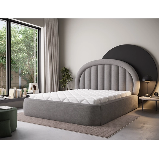 Tapedo Bed + Metal Frame/Gas Lift/Storage 140x200, Modern, Gray