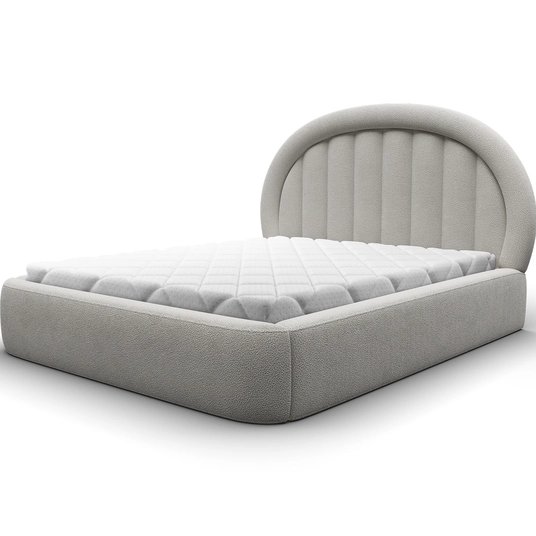 Tapedo Bed + Metal Frame/Gas Lift/Storage 180x200, Modern, Light grey