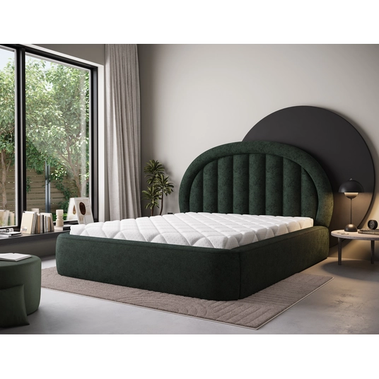 Tapedo Bed + Metal Frame/Gas Lift/Storage 180x200, Modern, Dark Green