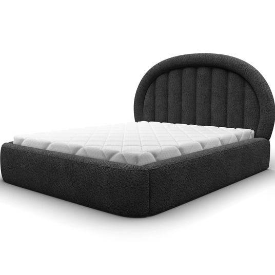 Tapedo Bed + Metal Frame/Gas Lift/Storage 160x200, Modern, Dark Gray